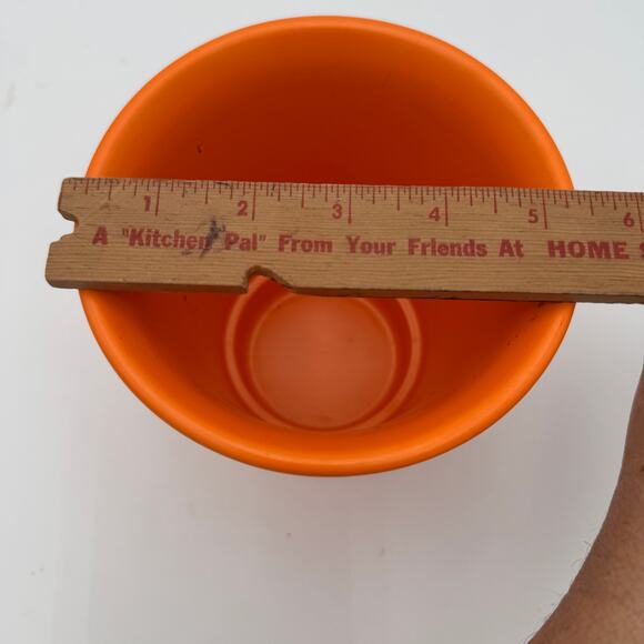 Vintage Orange Vase Made in Germany Flower Pot Flaired Top 6"x5.5" - Picture 8 of 9